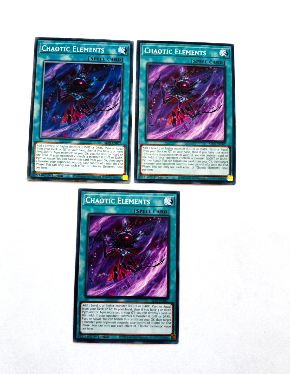 Elementi Caotici - ALIN-EN067 - Comune - 1° Edizione Mint/NM YUGIOH!   X3