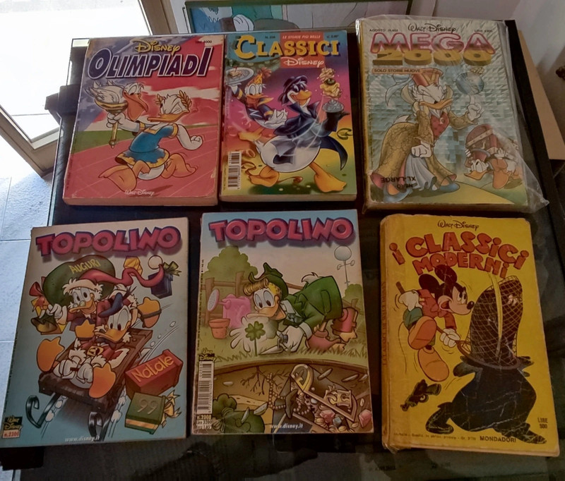 Lotto 6 albi a fumetti Topolino
