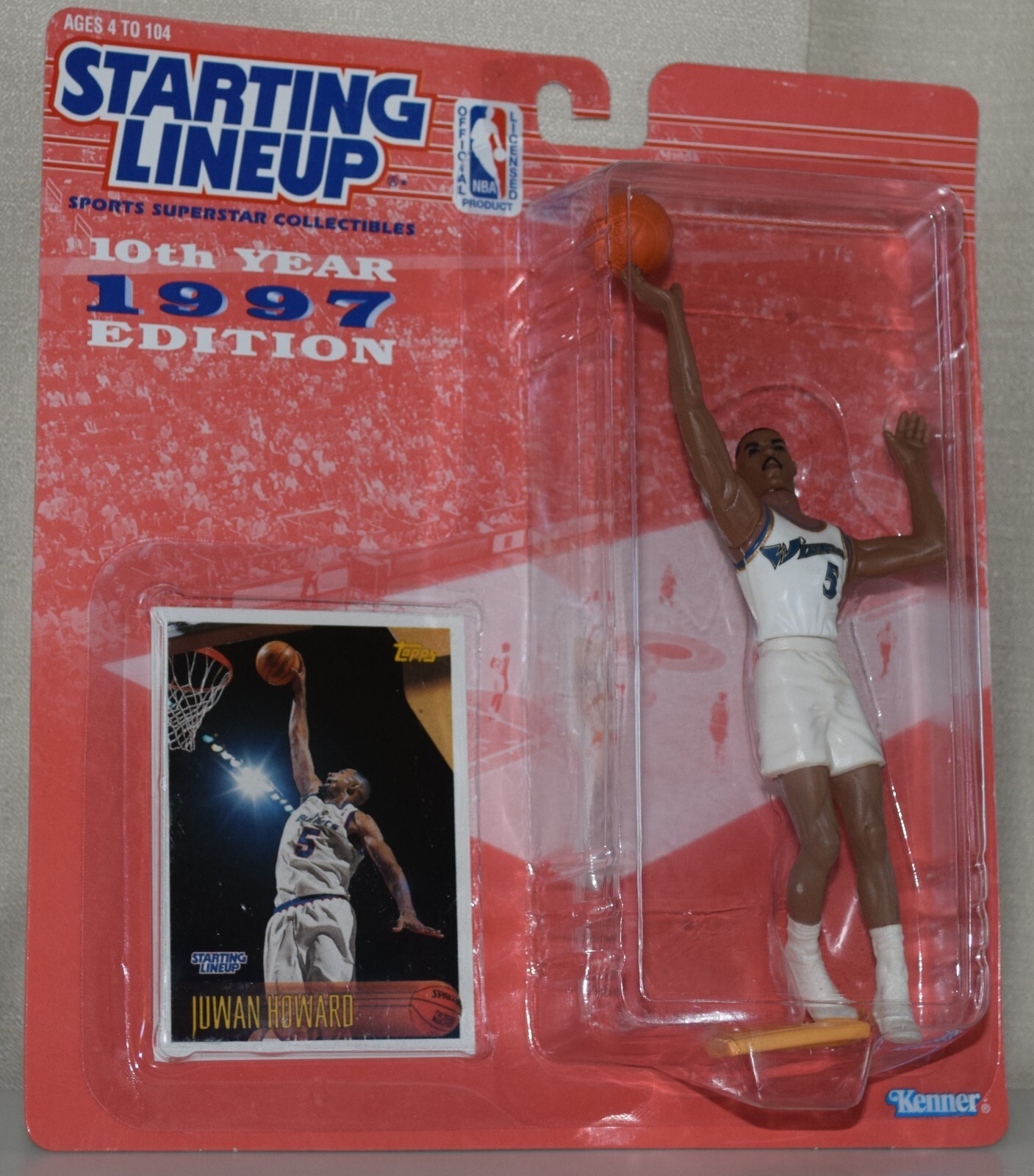 1997 STARTING LINEUP 69488 - JUWAN HOWARD ⭐ WASHINGTON WIZARDS - ⭐NOS⭐ SLU