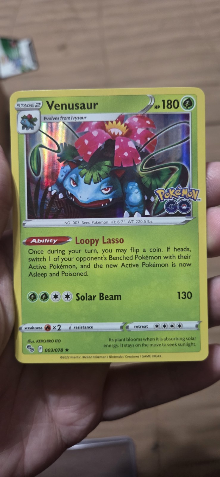 Venusaur 003/078 Pokémon GO Holo Stella Nera