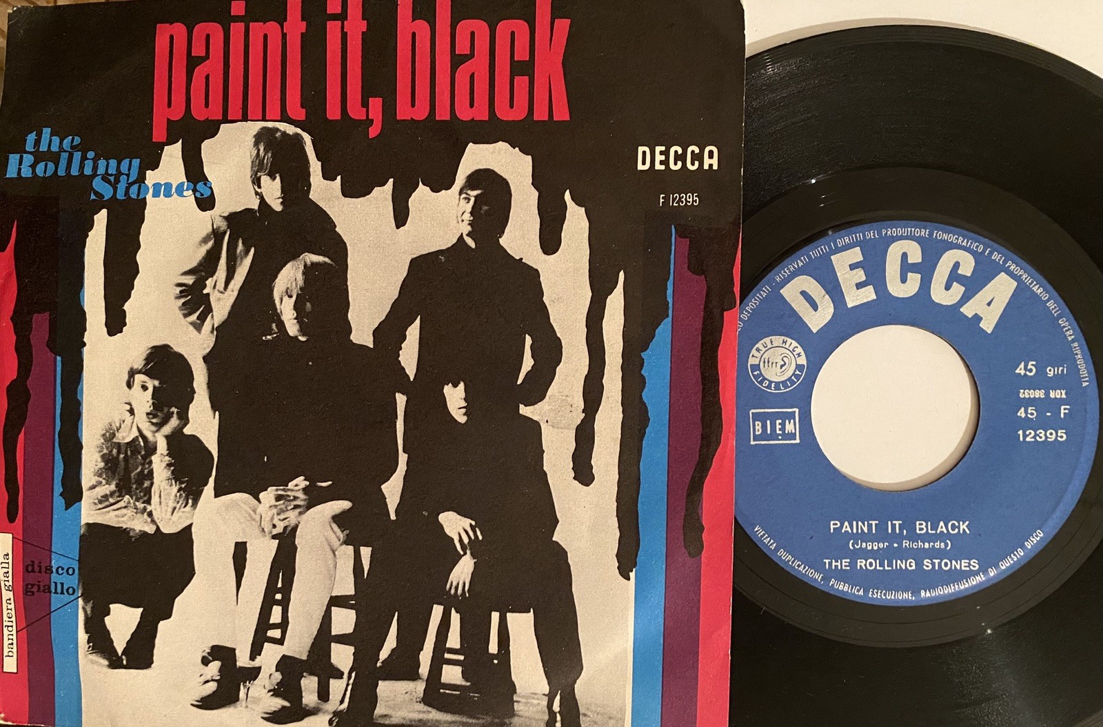 The Rolling Stones - Paint It Black Italy original Decca 7" 45rpm 1966