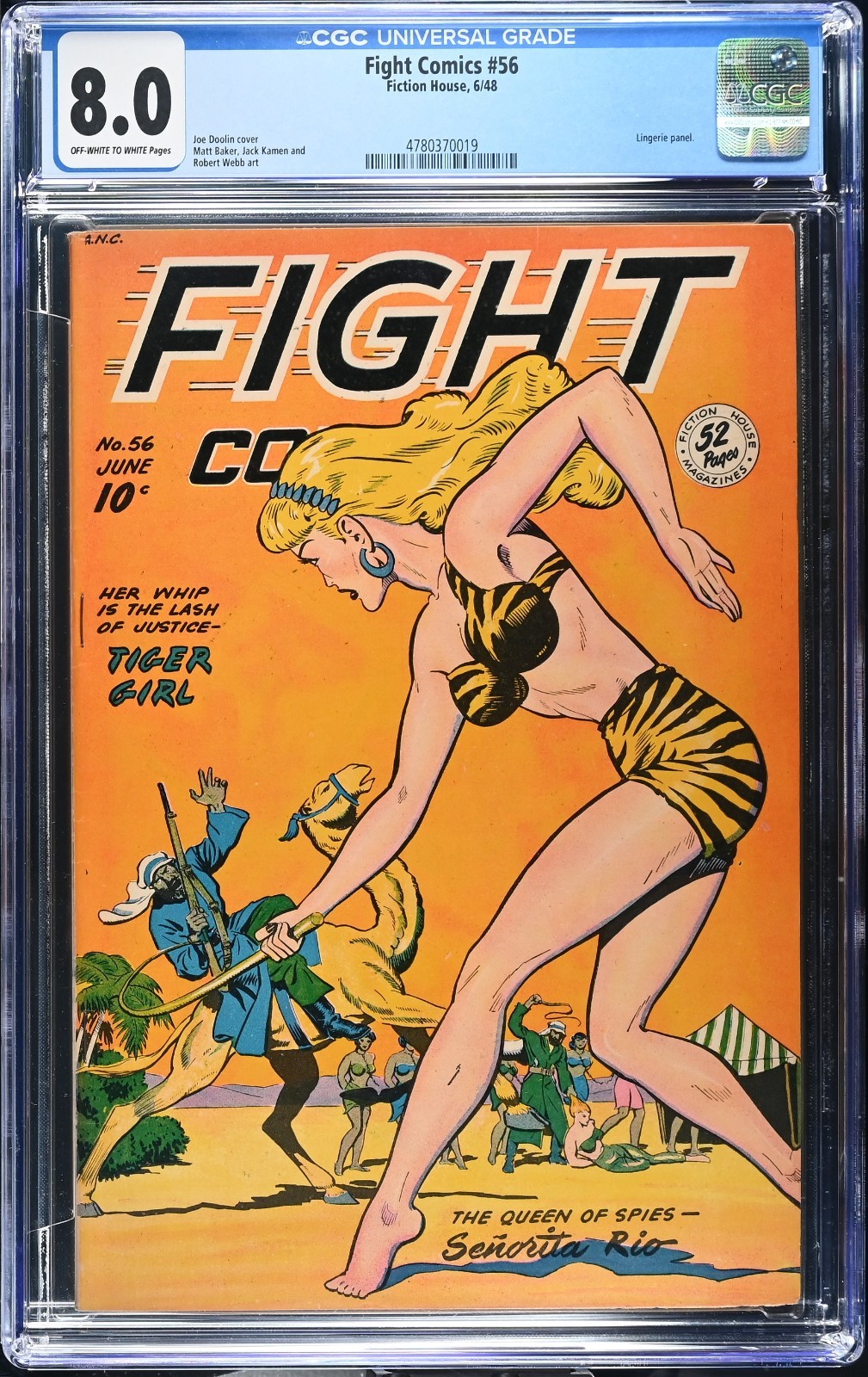 Fight Comics #56 (CGC 8.0) Matt Baker art, Sexy Jungle Tiger Girl, Golden Age