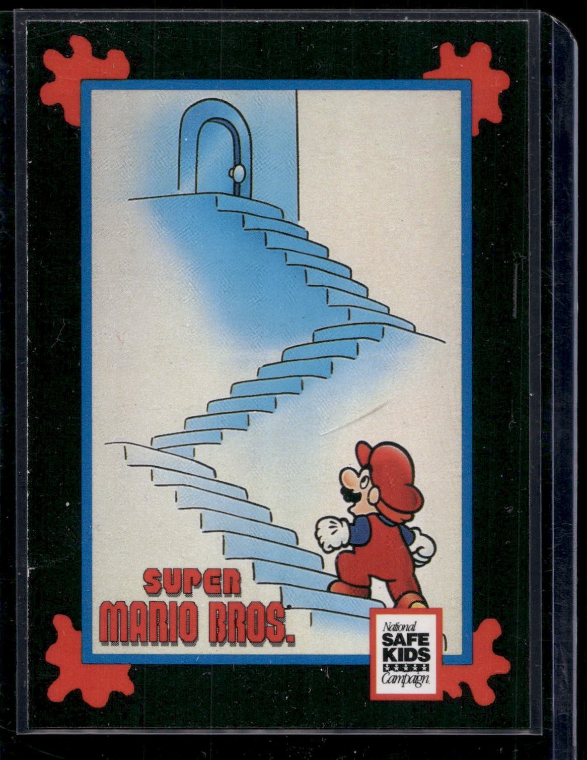 Impel 1991 Super Mario Bros Trading Card Treats - Mario Stairs Safety Promo Card
