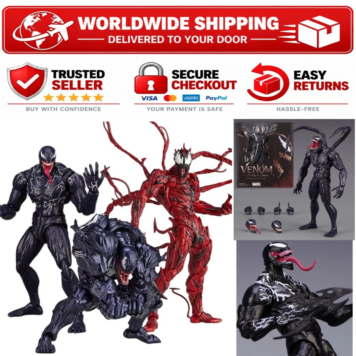 Modellino Bandai Amazing Yamaguchi Venom Carnage Spider-Man modello snodato
