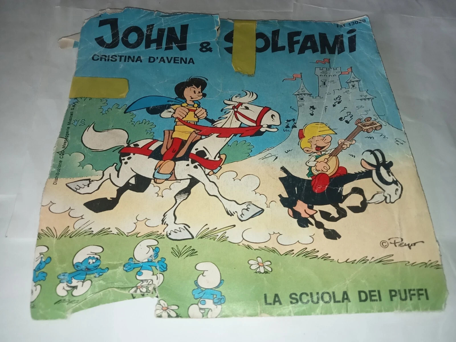 Cristina D'Avena / John & Solfami - La Scuola Dei Puffi - sigla cartoni 45 GIRI
