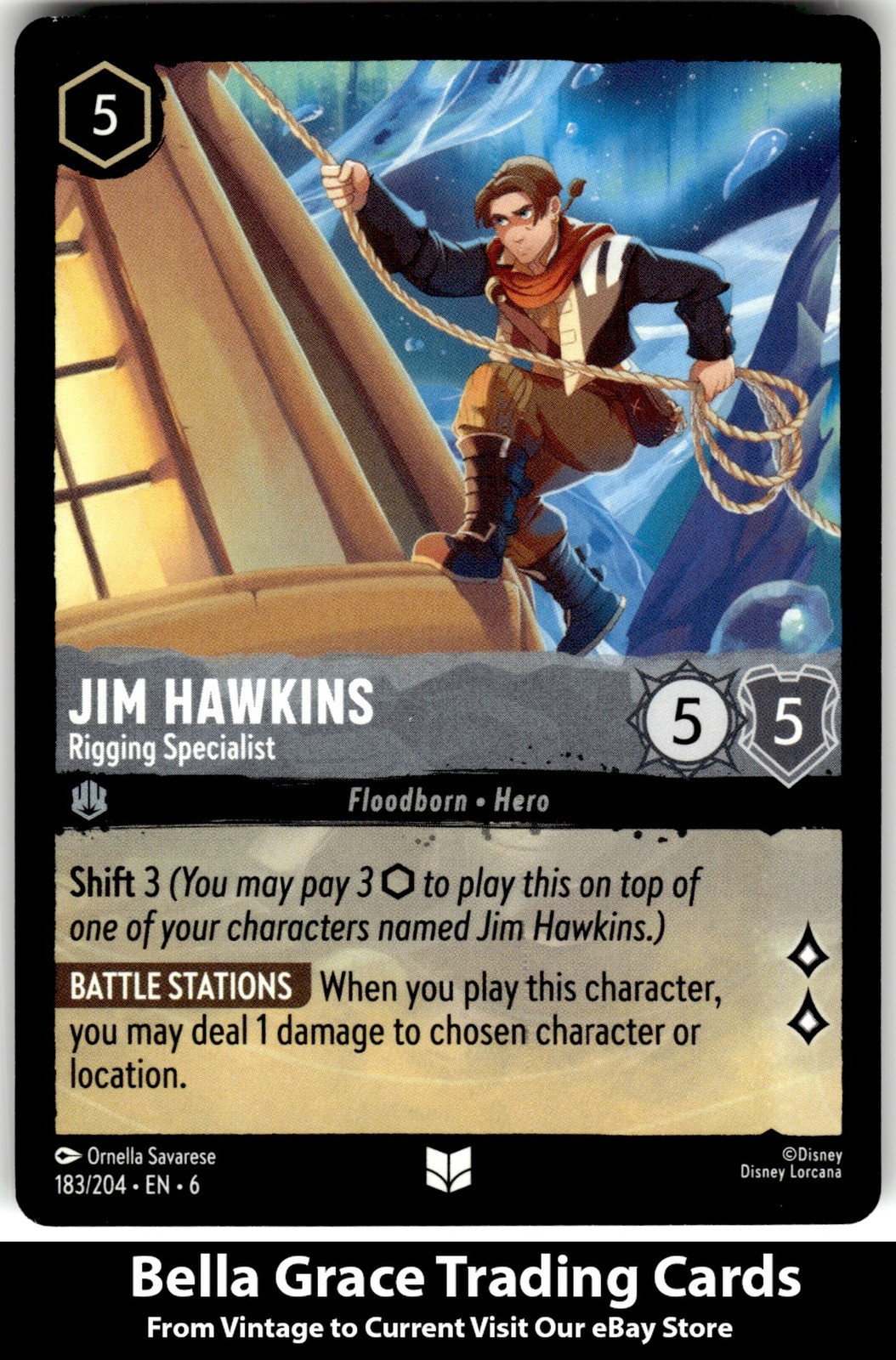 Jim Hawkins #183/204 Mare Azzurro Disney lorcana Non Comune