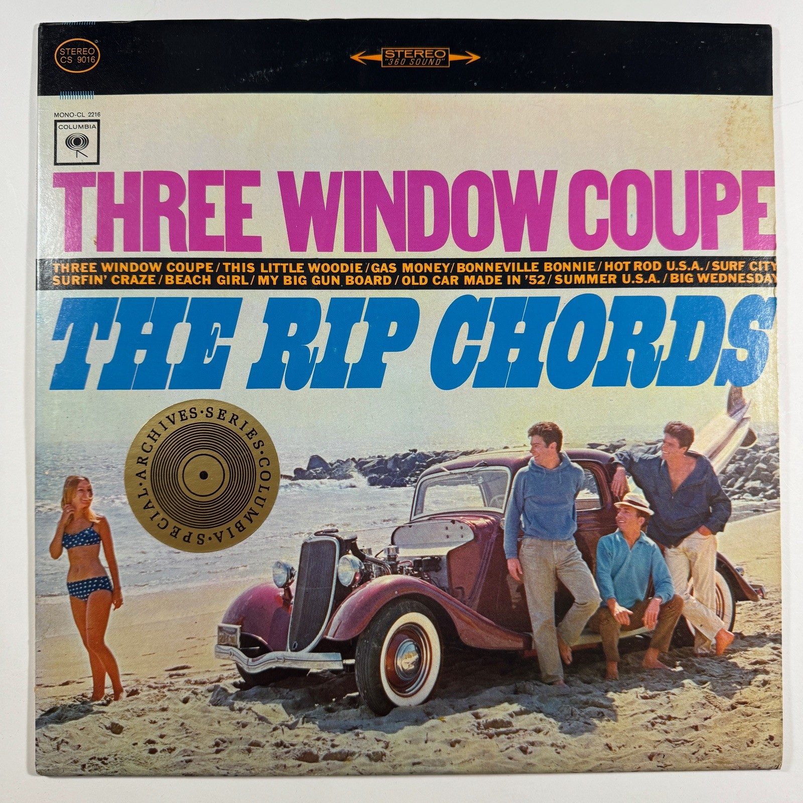 THE RIP CORDS : Three Window Coupe LP STEREO (NM) HOT ROD MUSIC 1964 COLUMBIA