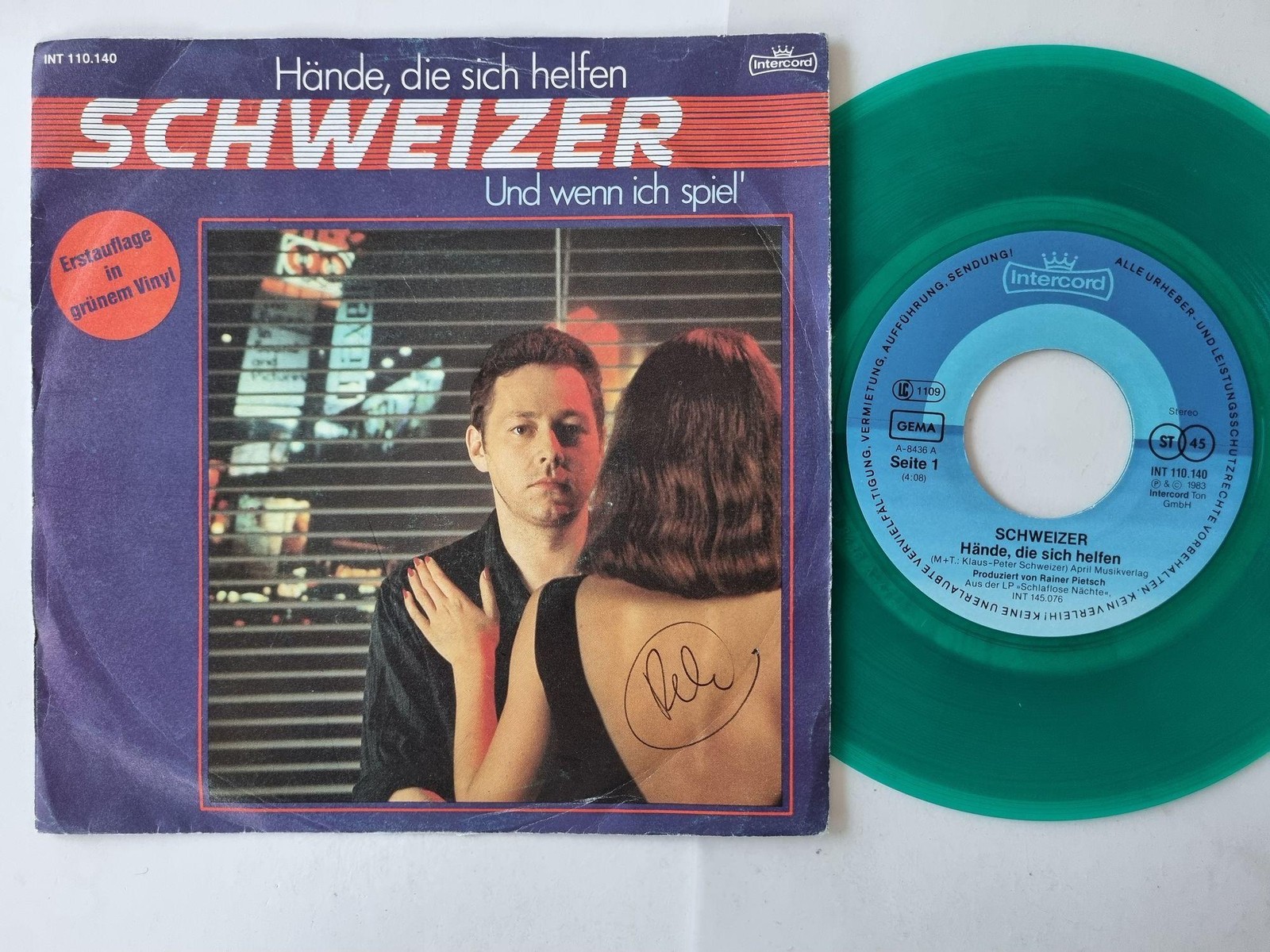 Schweizer - Hände, Die Sich Helfen 7'' Germany LIMITED GREEN VINYL