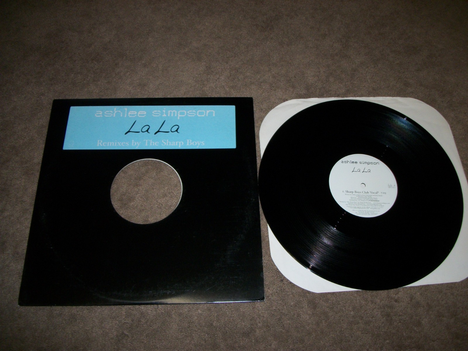 Ashlee Simpson - La La (Sharp Boys Mixes) 12"- Geffen Records - EX VINYL