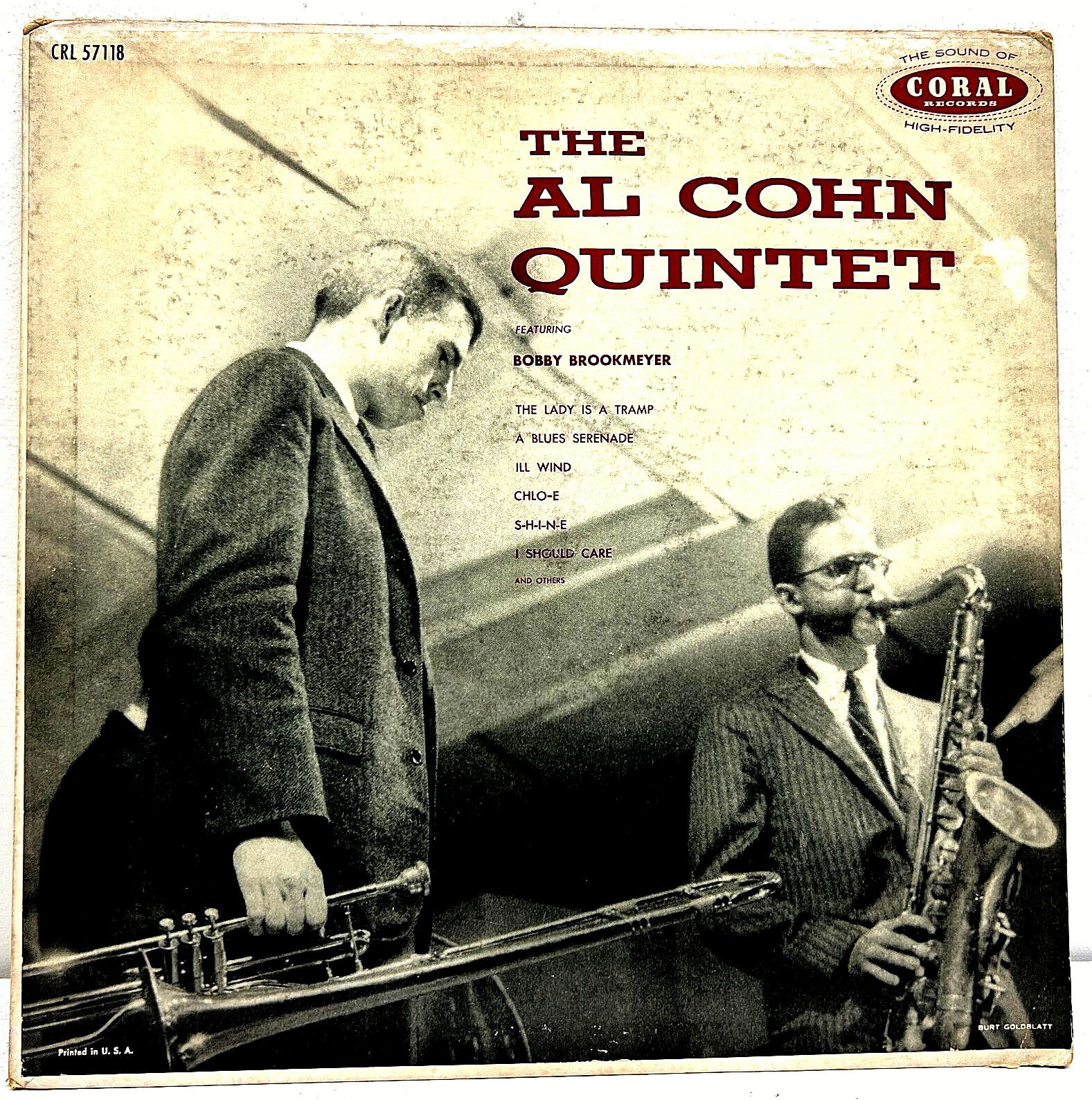 Al Cohn Quintet Featuring Bob Brookmeyer 1957 Vinyl Coral Records 1st Press Mono