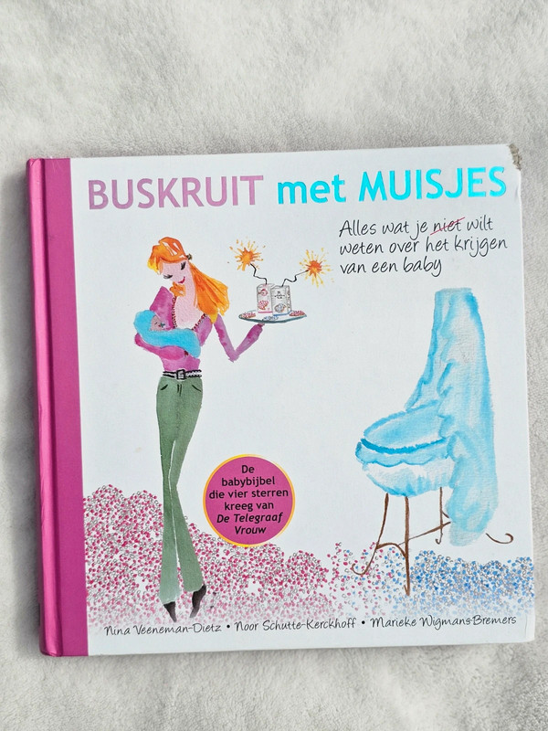 Buskruit met muisjes. Baby informatie boek. Geboorteboek babyboek.