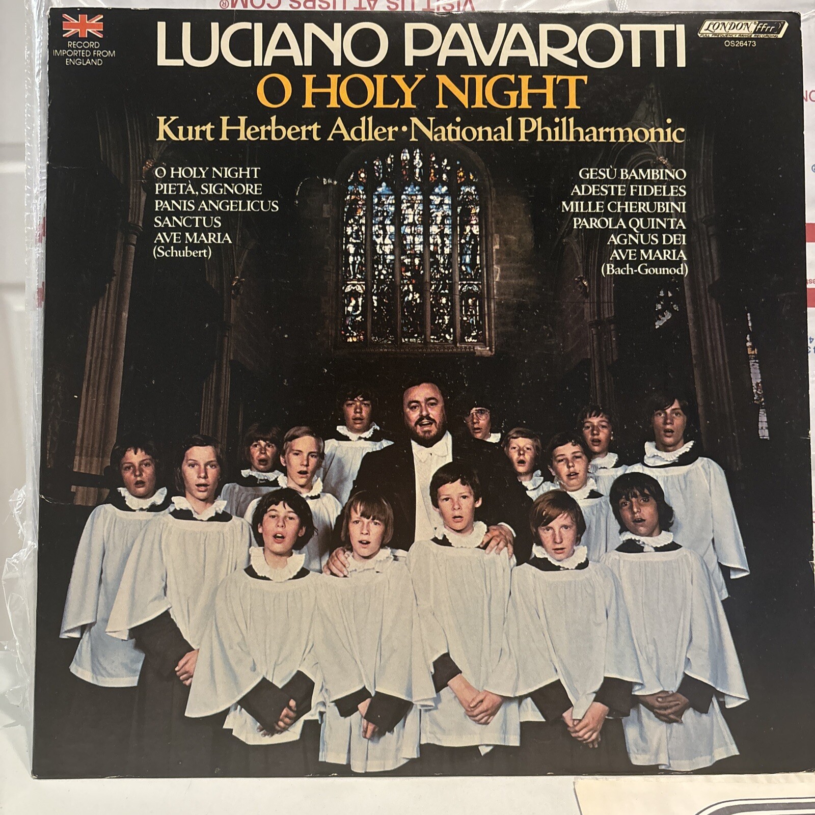 Luciano Pavarotti O Holy Night Vinyl LP Record Album Kurt Herbert Adler Exce