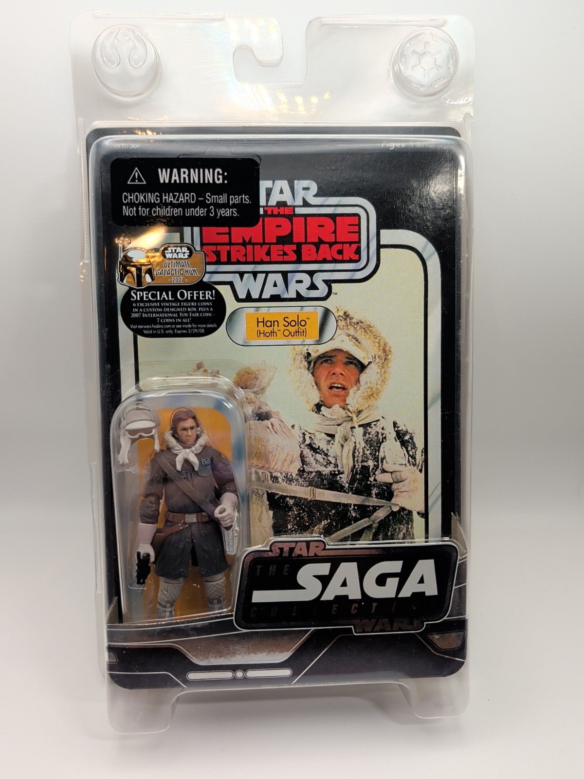 Star Wars Saga Collection Han Solo Hoth Outfit MOC non perforato 3,75 Hasbro 2007
