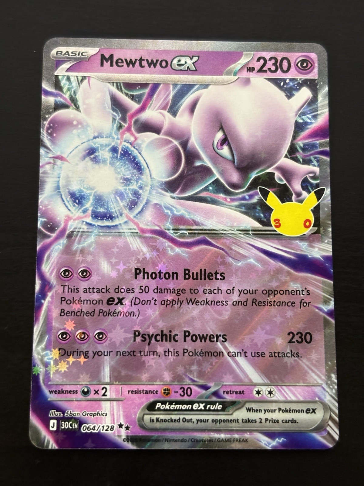 Pokemon TCG - Mewtwo ex 064/128 - 30th Celebration - NM