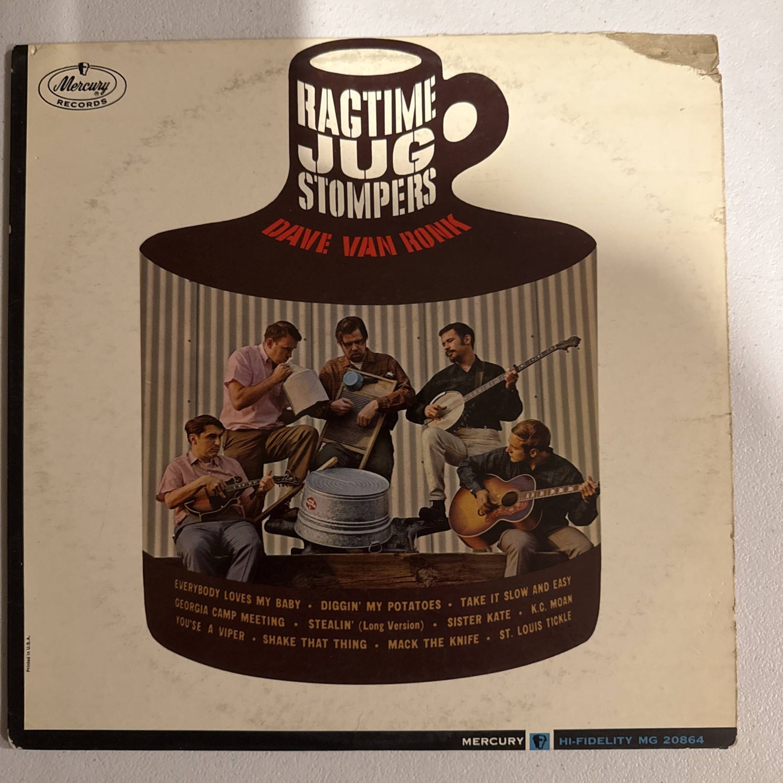 Dave Van Ronk/Ragtime Jug Stompers•MG-20864◇MONO◇1st Press64•RED LABEL•STRONG VG