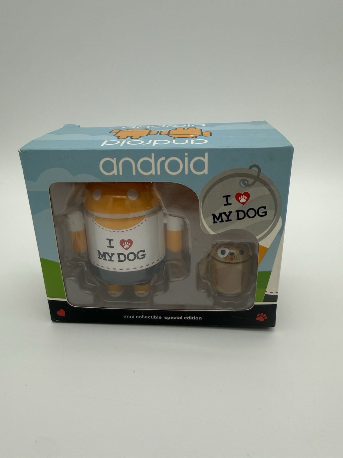 Android Mini da collezione - rara esclusiva Google - I Love My Dog - lievi lacrime