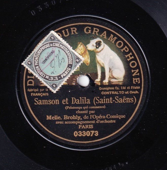 Brohly. Saint-Saëns (Samson et Dalila - two arias). DPG 033073/4. NM(-)