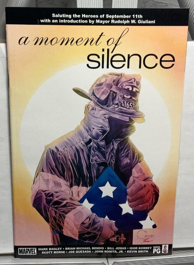 Un momento di silenzio 11 settembre omaggio Joe Quesada & Alex Ross copertina fumetto Marvel 2002