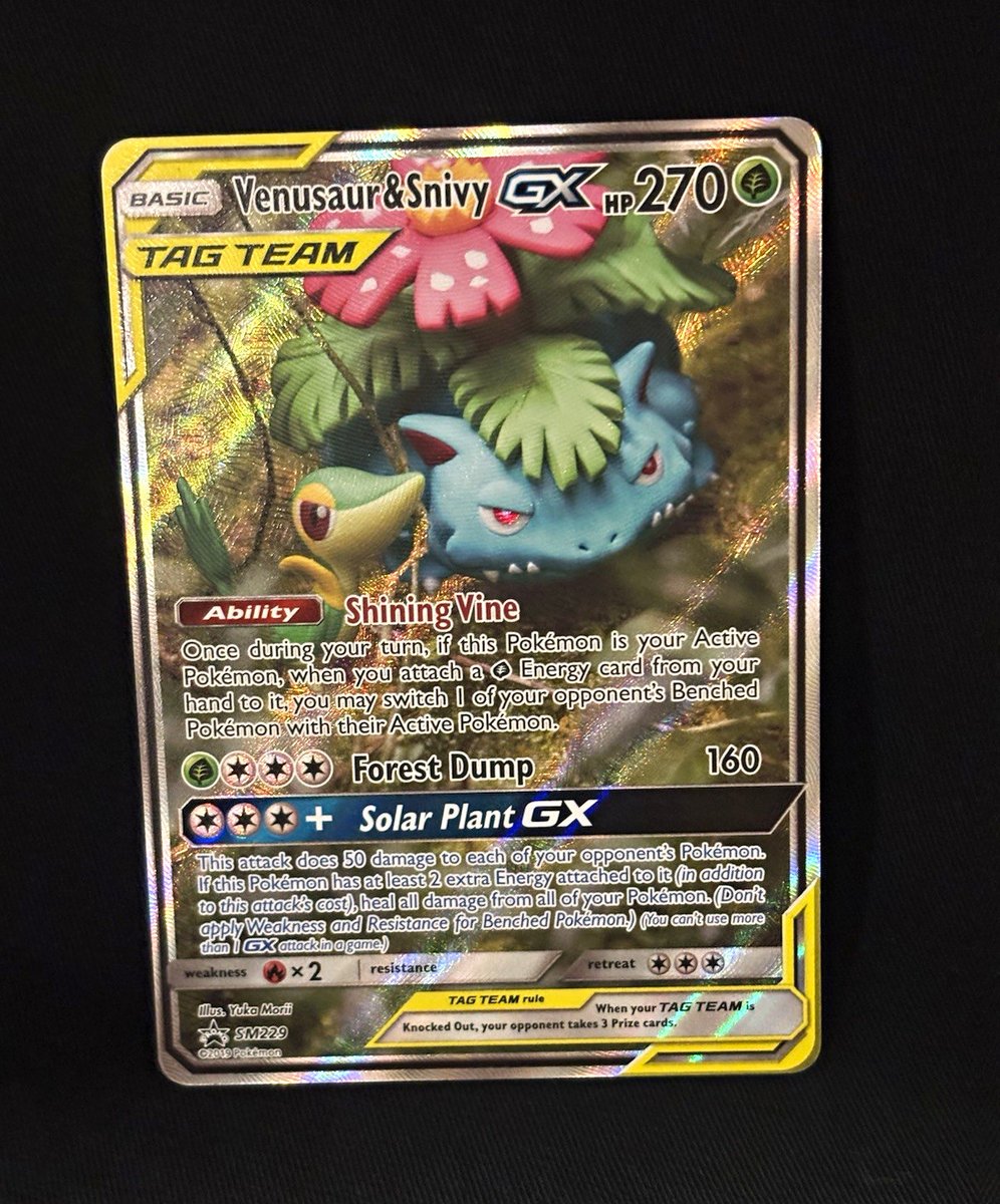 The Pokémon Company Venusaur & Snivy GX SM229 SM Promo TAG TEAM Holo EN 270CV