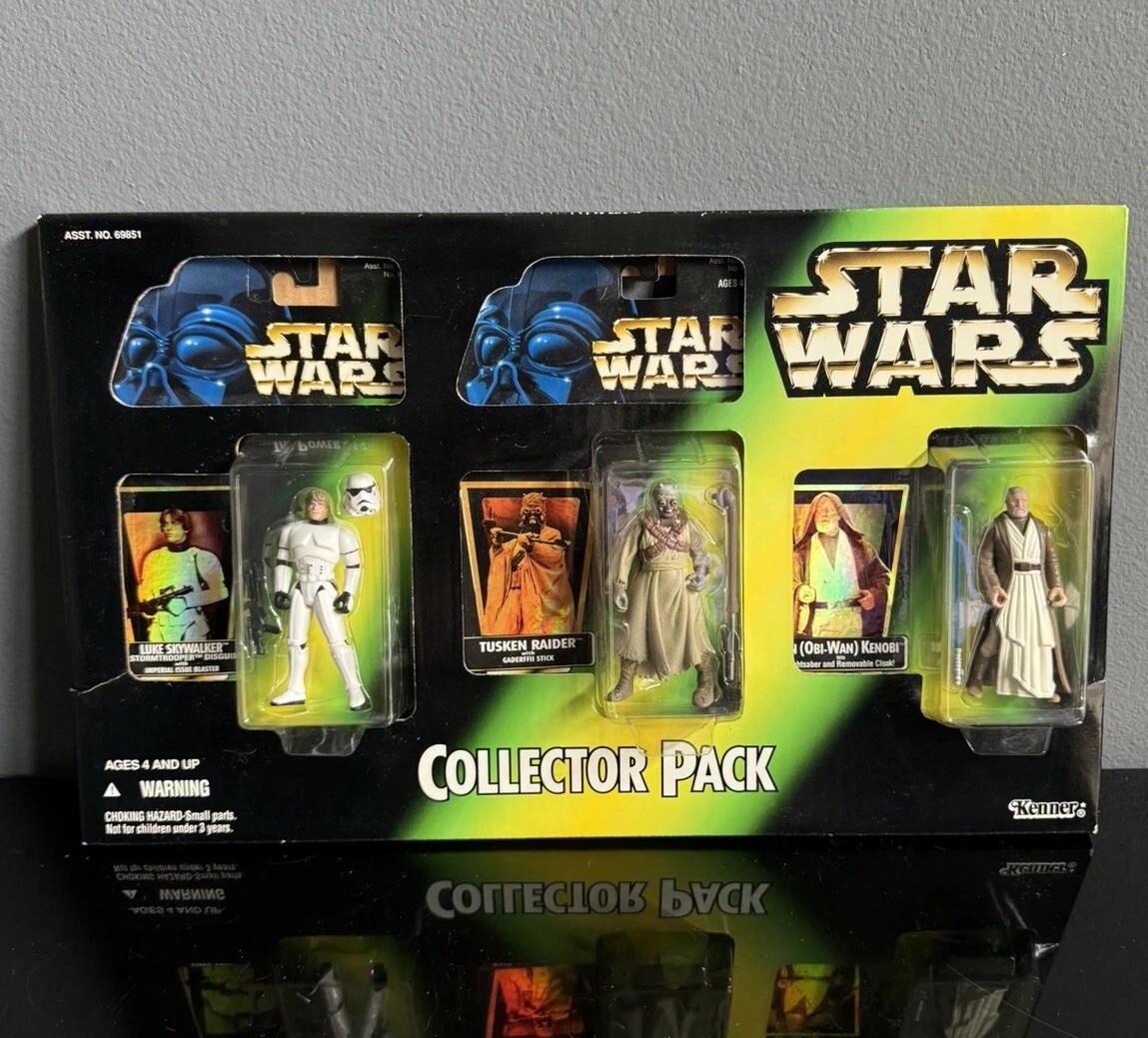 NUOVO VINTAGE Star Wars Collector 3 Pack Modellino OBI-WAN SKYWALKER TUSKEN RAIDER