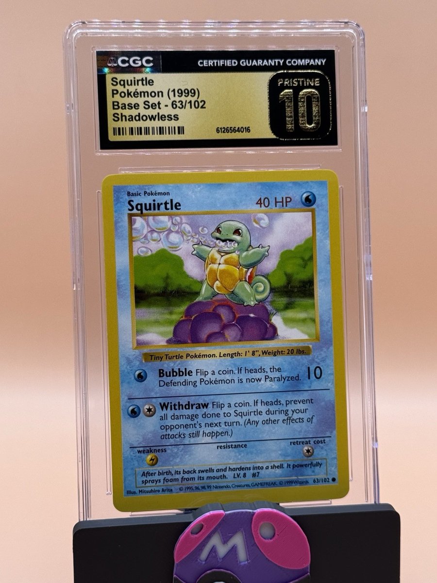 Squirtle Base Set Shadowless 63/102 CGC Pristine 10