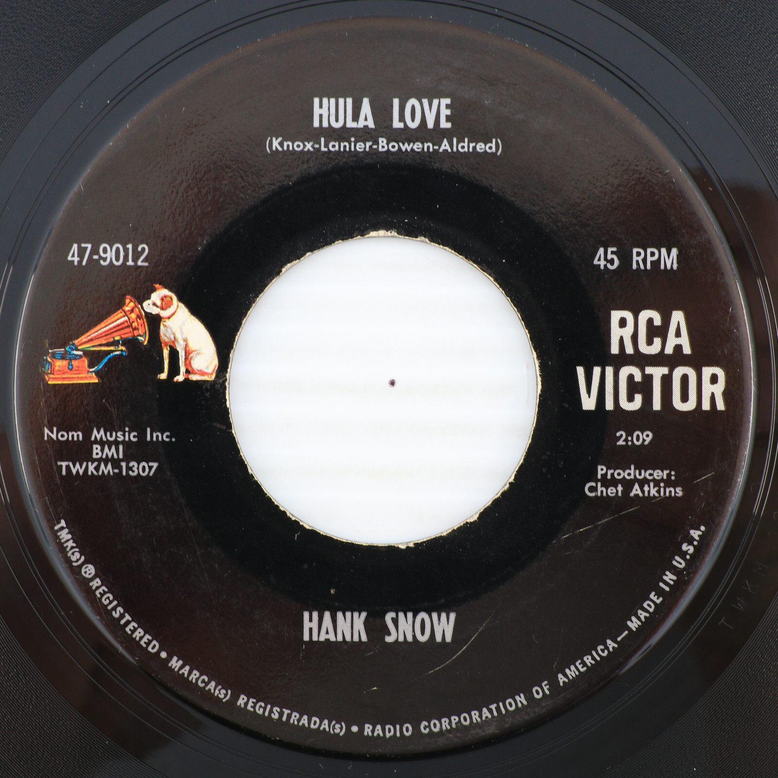 Hank Snow - Hula Love / A Letter From Viet Nam 1966 45 rpm Vinyl Record 47-9012