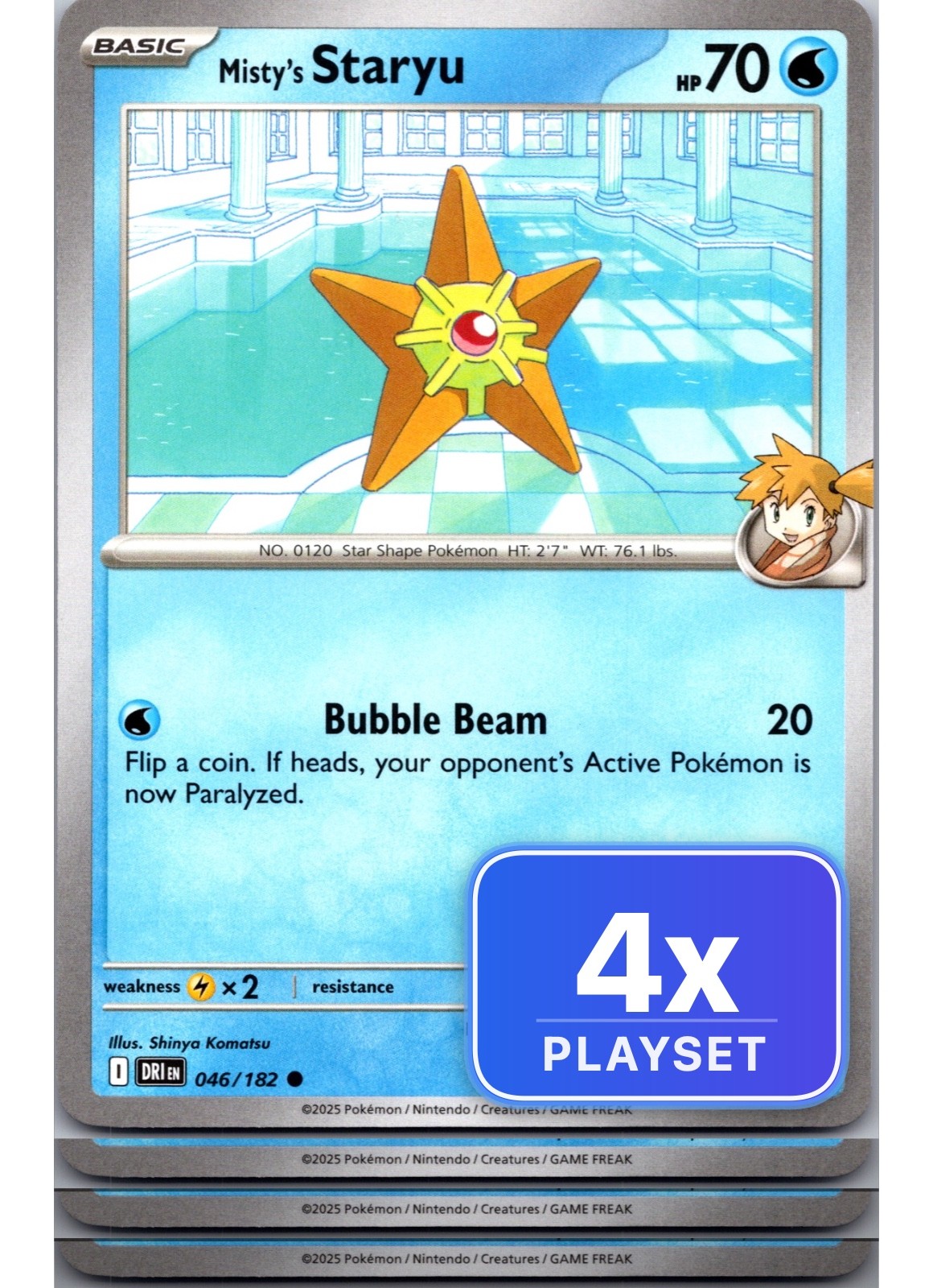 Playset di 4 2025 Pokemon Misty's Staryu 046 Rivali Destinati Comuni