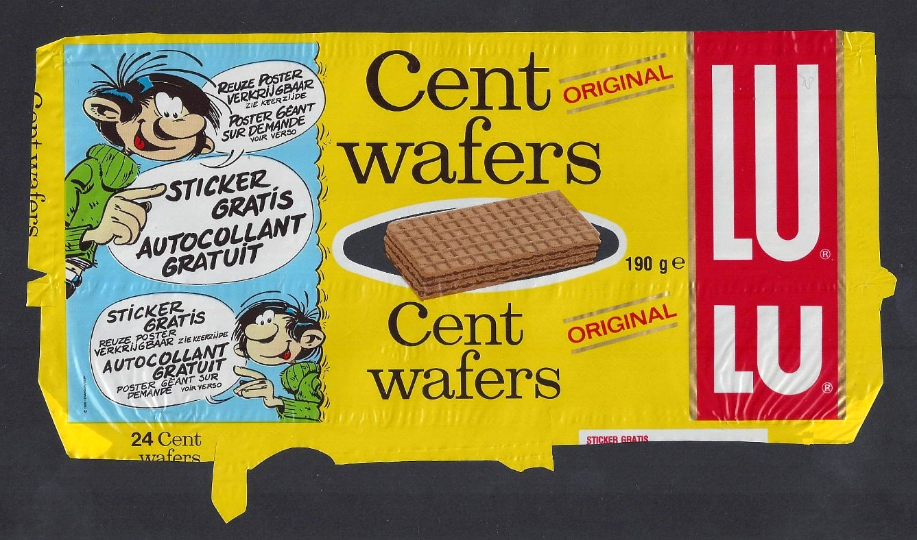 FRANQUIN - GASTON LAGAFFE : RARE EMBALLAGE LU (CENT WAFERS)