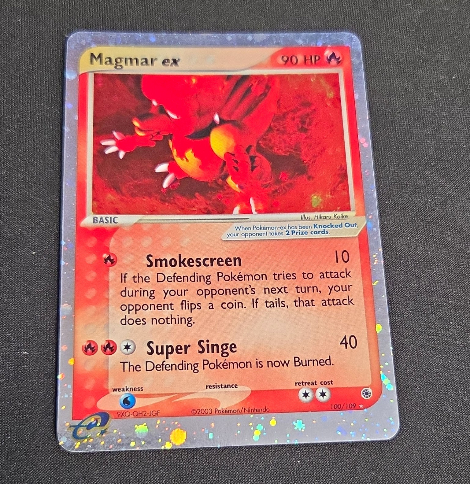 Magmar ex 100/109 EX Rubino e Zaffiro Holo Ultra Rara 90 HP (Inglese, 2003)