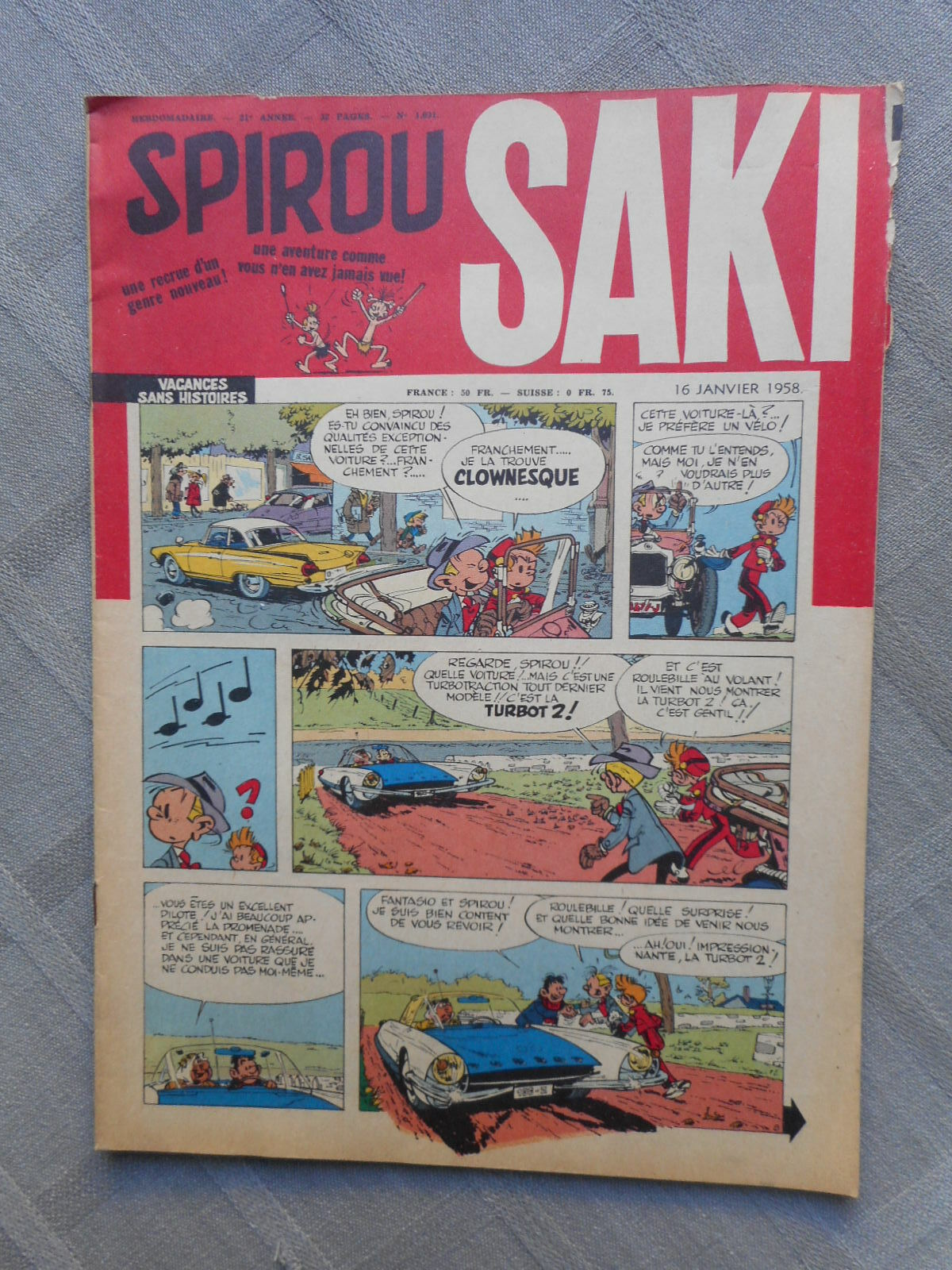 Lilla Il Giornale Di Spirou N° 1031 1958 IN Condizioni/Molto Condizioni