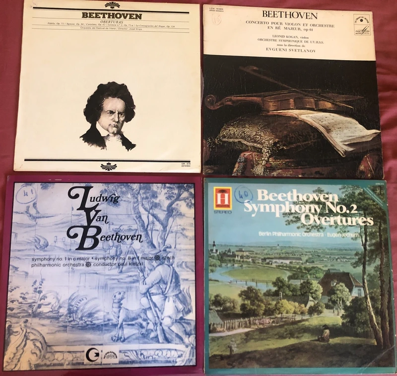 Discos de vinil antigos - 9 LP's de Beethoven