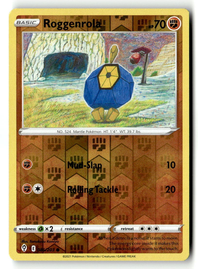 ROGGENROLA 086/203 C POKEMON EVOLUZIONE CIELI REVERSE HOLO QUASI NUOVO TOMOKAZU KOMIYA