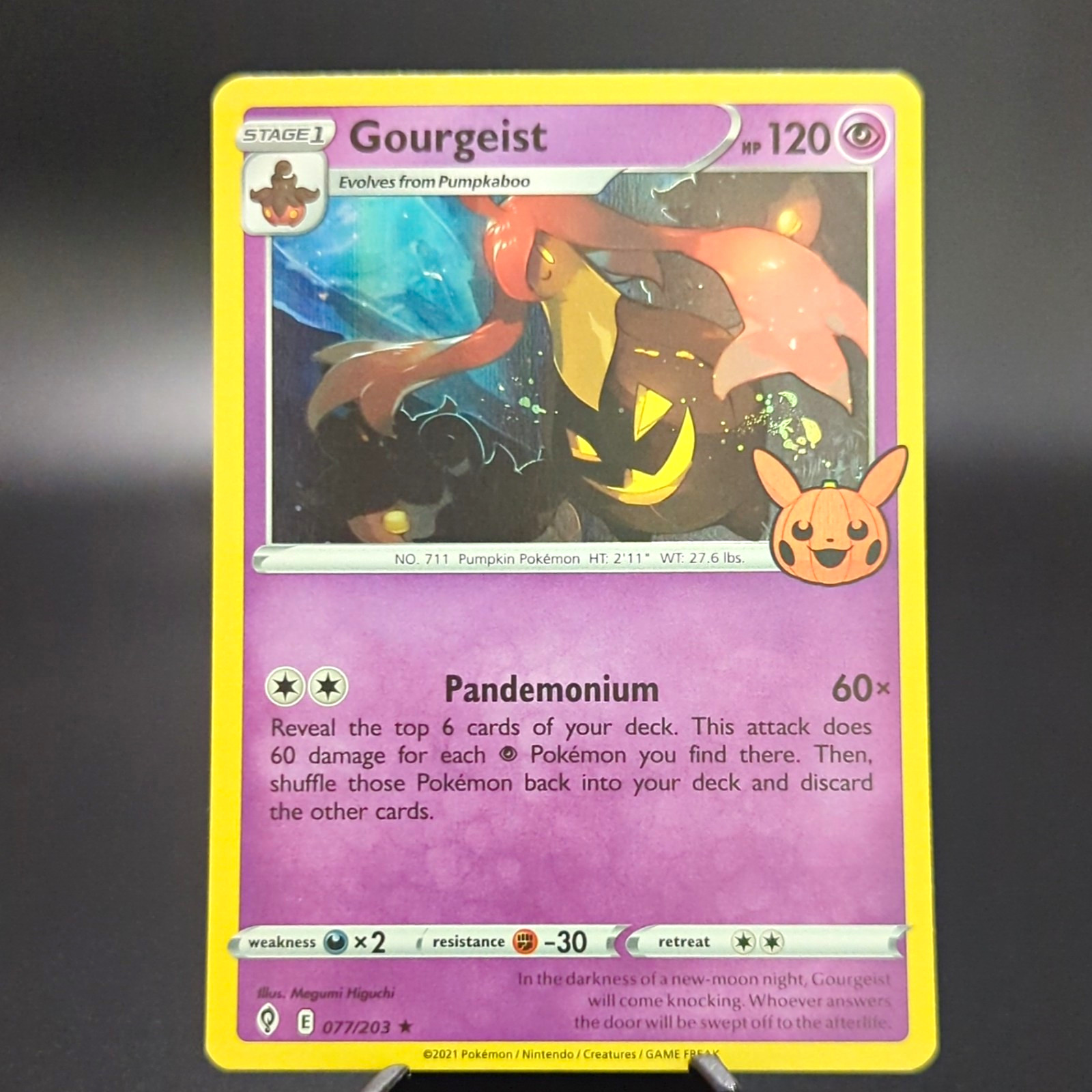 Pokémon TCG Gourgeist 077/203 SWSH07 Trucco o Scambio Regolare Raro Eng 2021