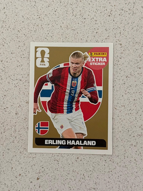 Erling Haaland Gold Extra Sticker – Panini World Cup 2026