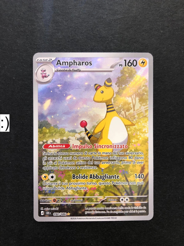 Pokémon Ampharos 090/086 Illustrazione Rara - Caos Nascente ITA Pack Fresh Mint