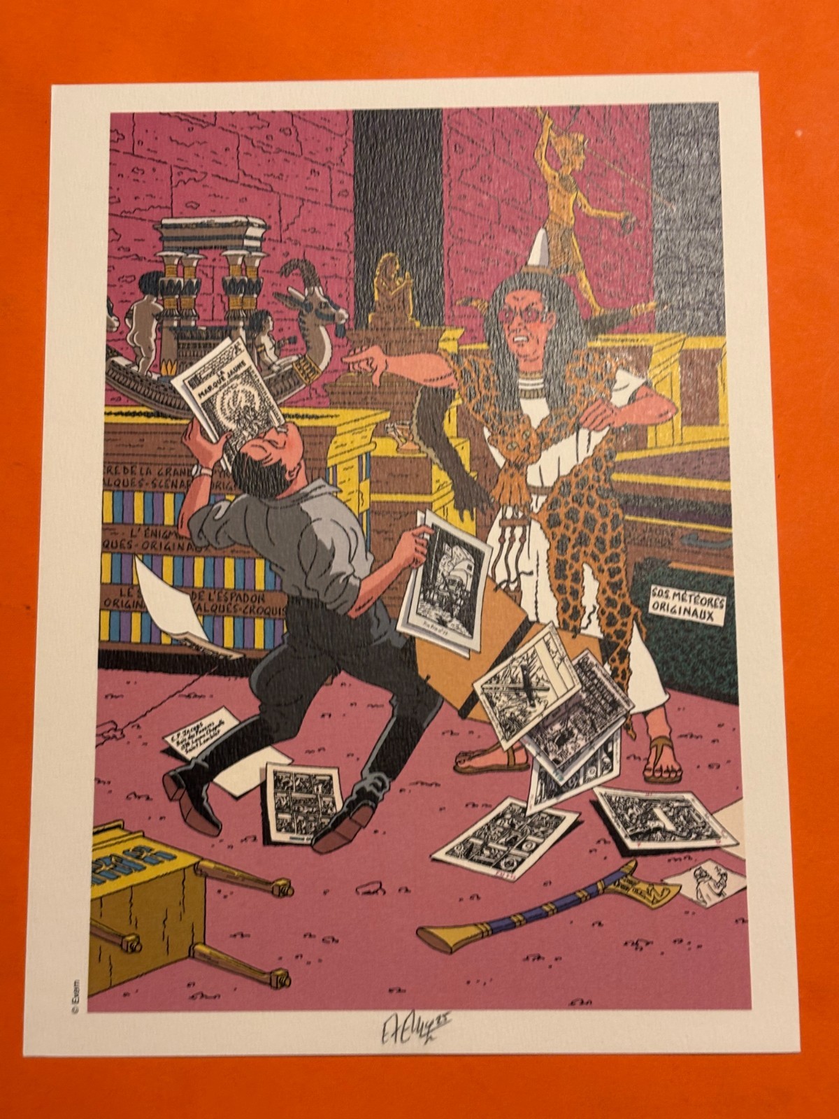 EXEM   EX LIBRIS SIGNE HOMMAGE BLAKE ET MORTIMER 19 X 25 TONNERRE DE BULLES NEUF