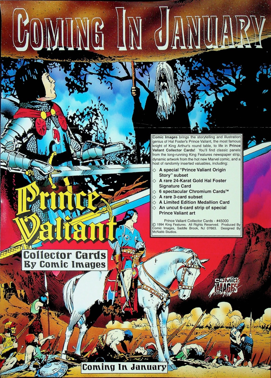 1994 Comic Images Prince Valiant Pre Sales Ad Promo -A8-28