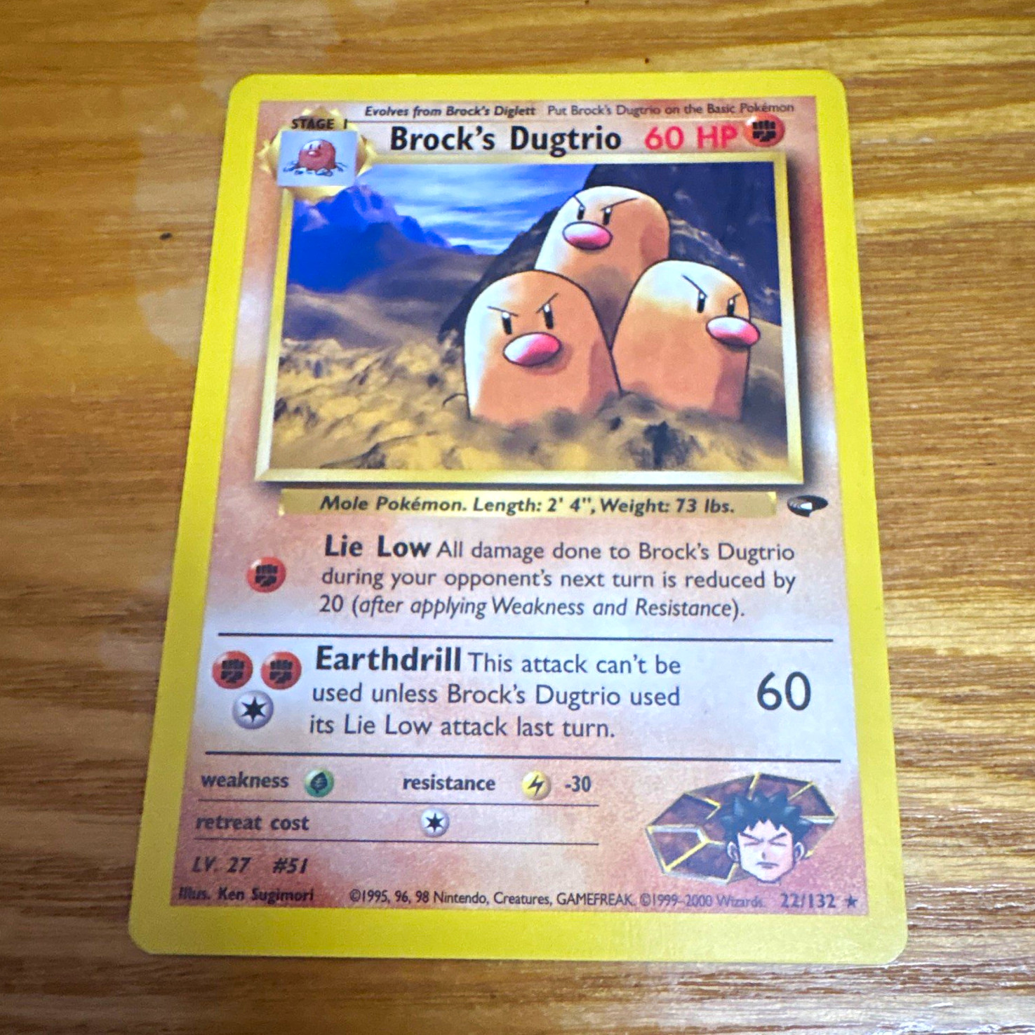 Pokemon TCG Brock's Dugtrio 22/132 Sfida Palestra Raro 1° Edizione 60HP Eng