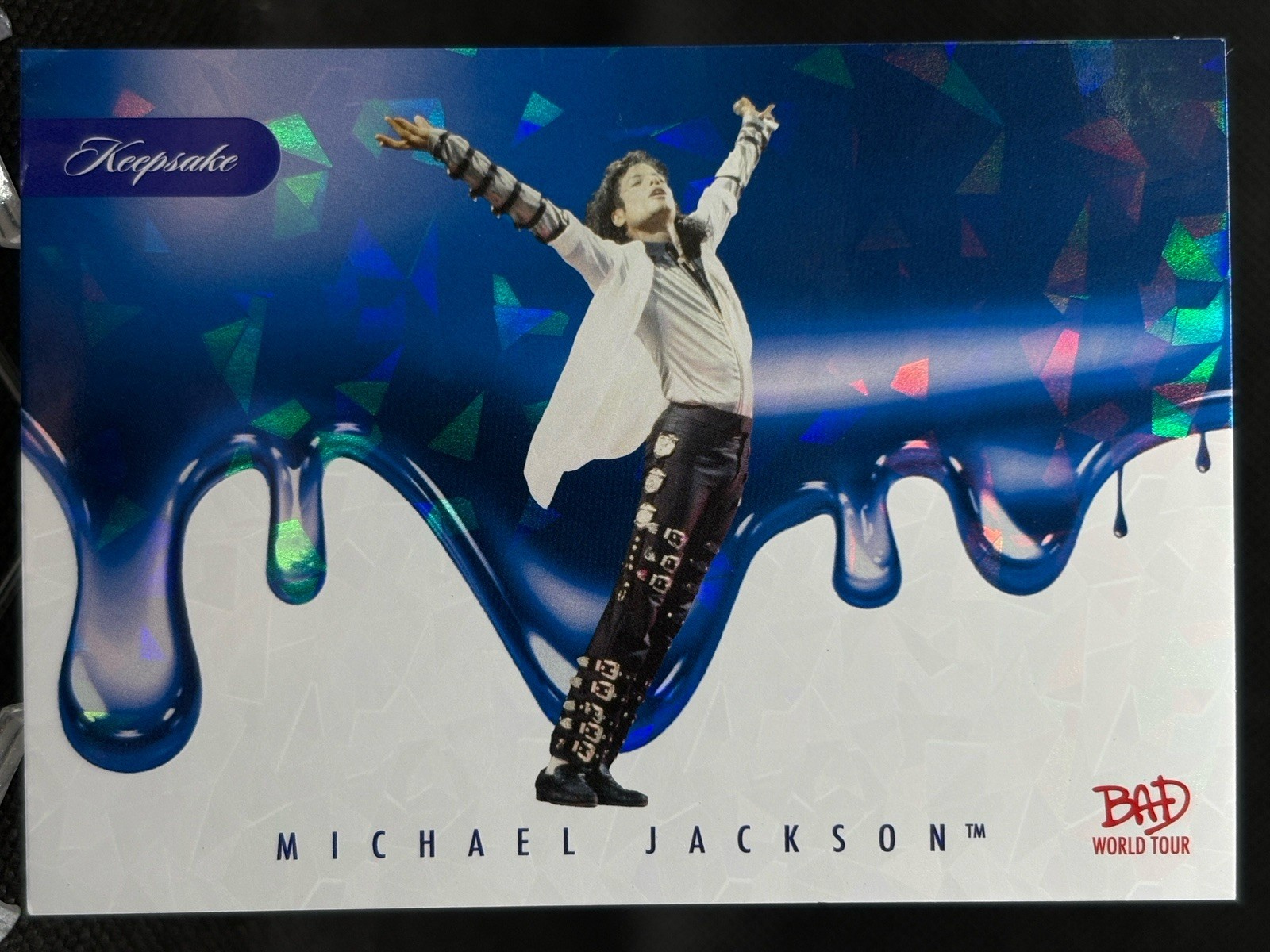 2025 Keepsake Michael Jackson #241 Blue Drip Holo BAD World Tour 08/17