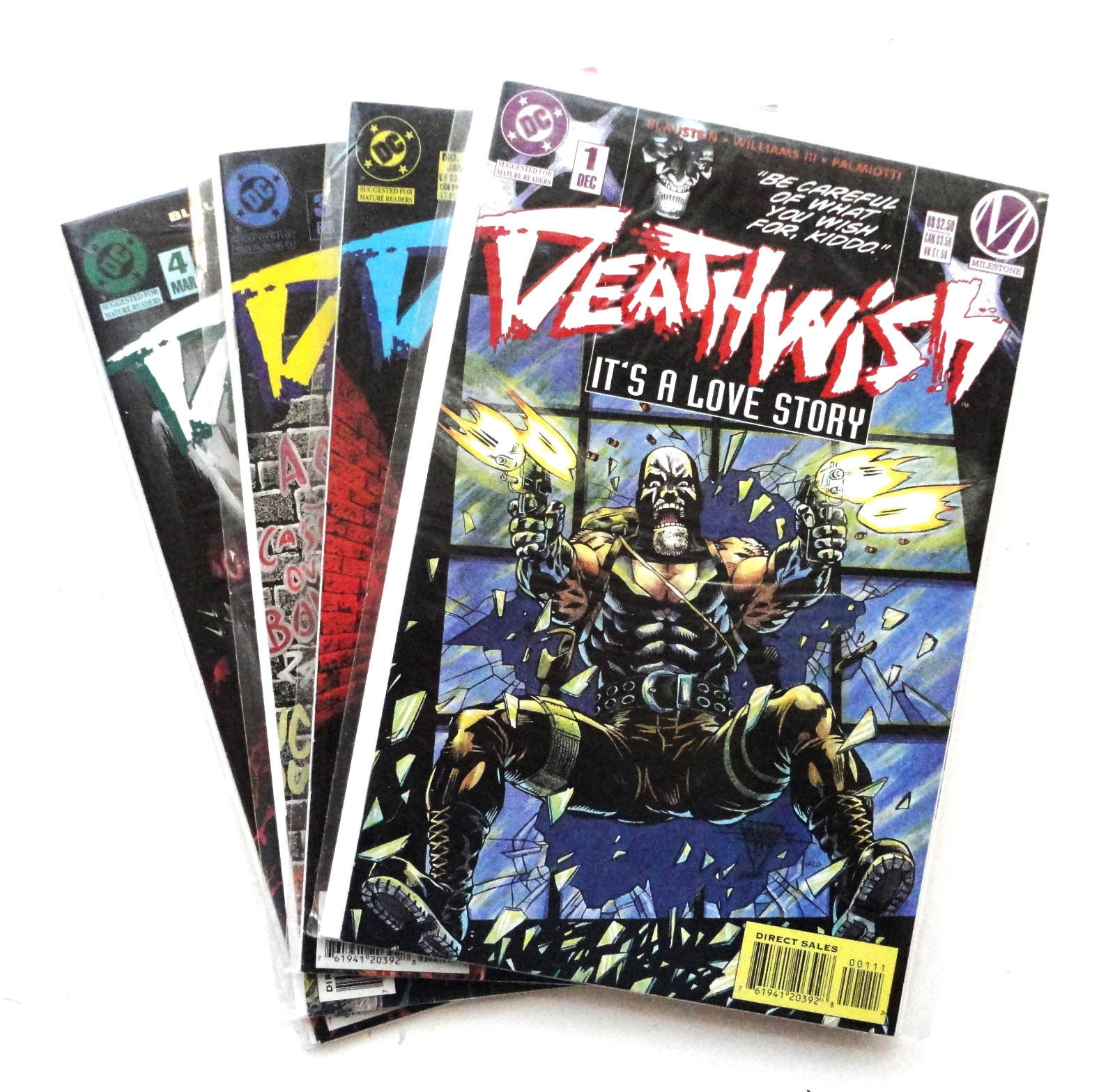 DEATHWISH - Milestone/DC, #s 1-4 Complete, 1994/95, Blaustein/Williams/Palmiotti