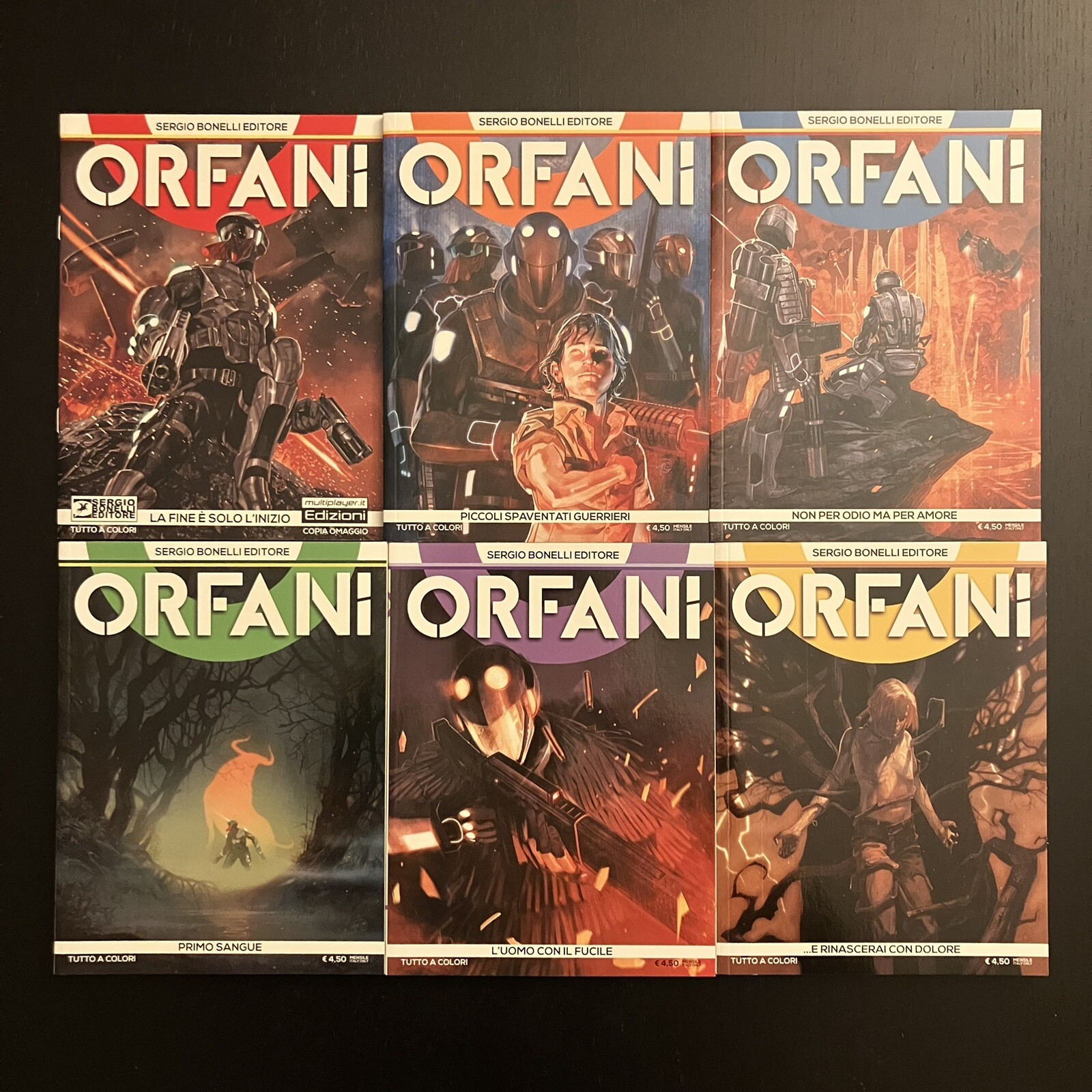 Fumetto ORFANI n. 0, 1, 2, 3, 4, 5 Roberto Recchioni Emiliano Mammucari 2013 