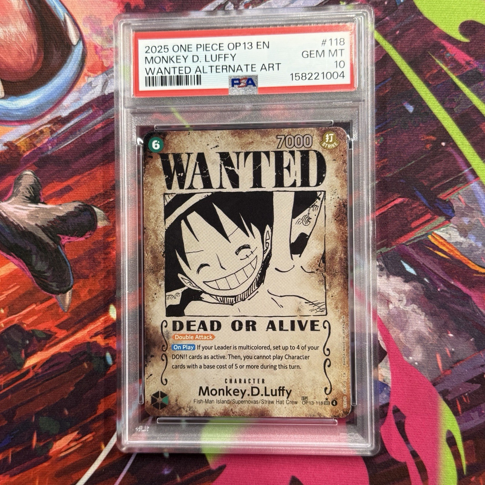 Monkey D Luffy OP13-118 SEC SP WANTED PSA 10 Carrying On His Will ENGLISH OP