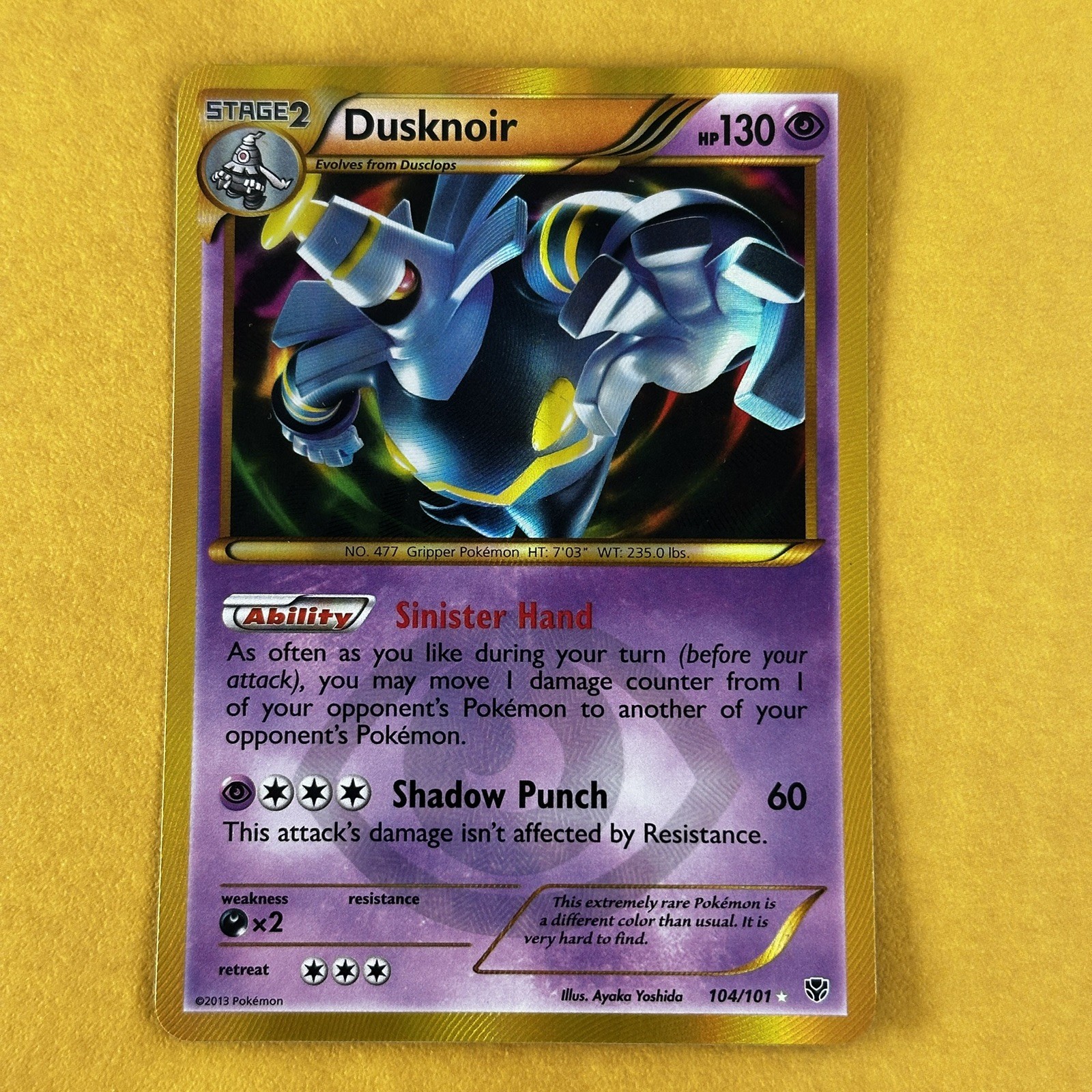 Dusknoir Secret Rare 104/101 - B&W Plasma Blast - EXC