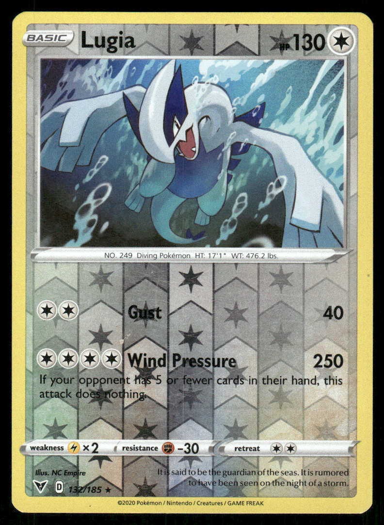 POKEMON LUGIA VIVA TENSIONE 132/185 HOLO REVERSE HOLO R LP