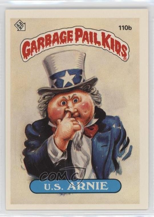Topps Garbage Pail Kids 1986 serie 3 US Arnie (insegnante posteriore a due stelle) 19zq