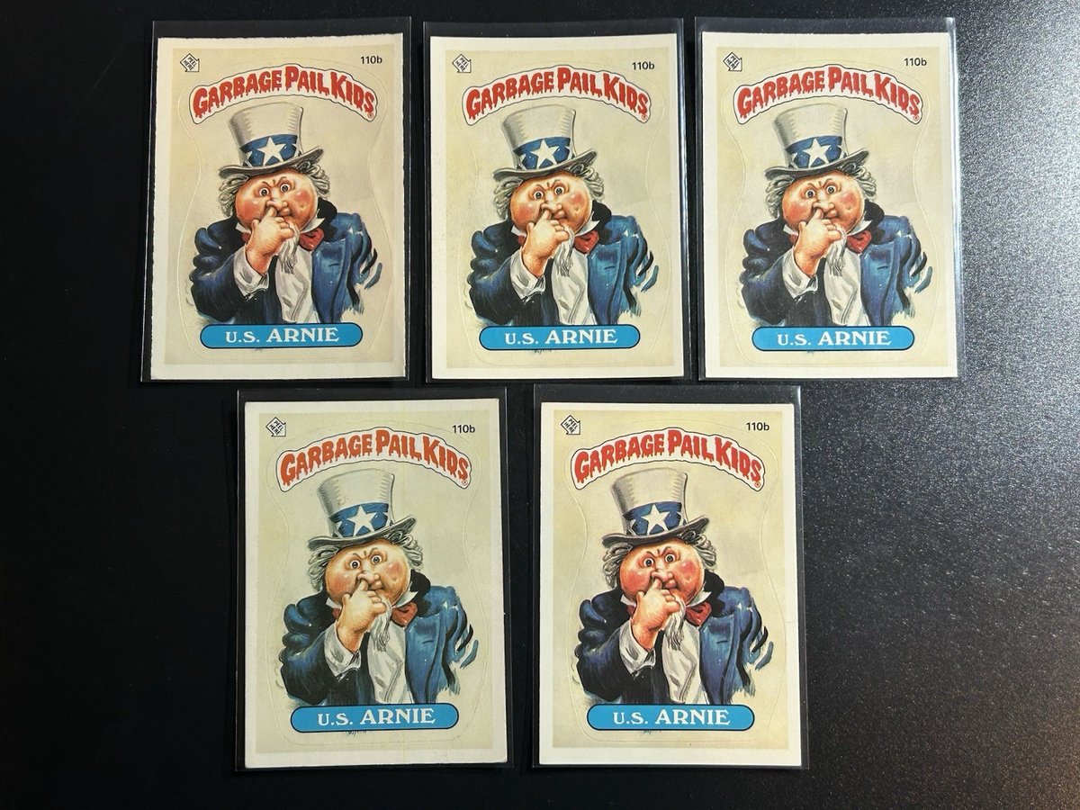 (5) Lotto Topps Garbage Pail Kids 1986 GPK Cards 110b U.S. Arnie NrMT+
