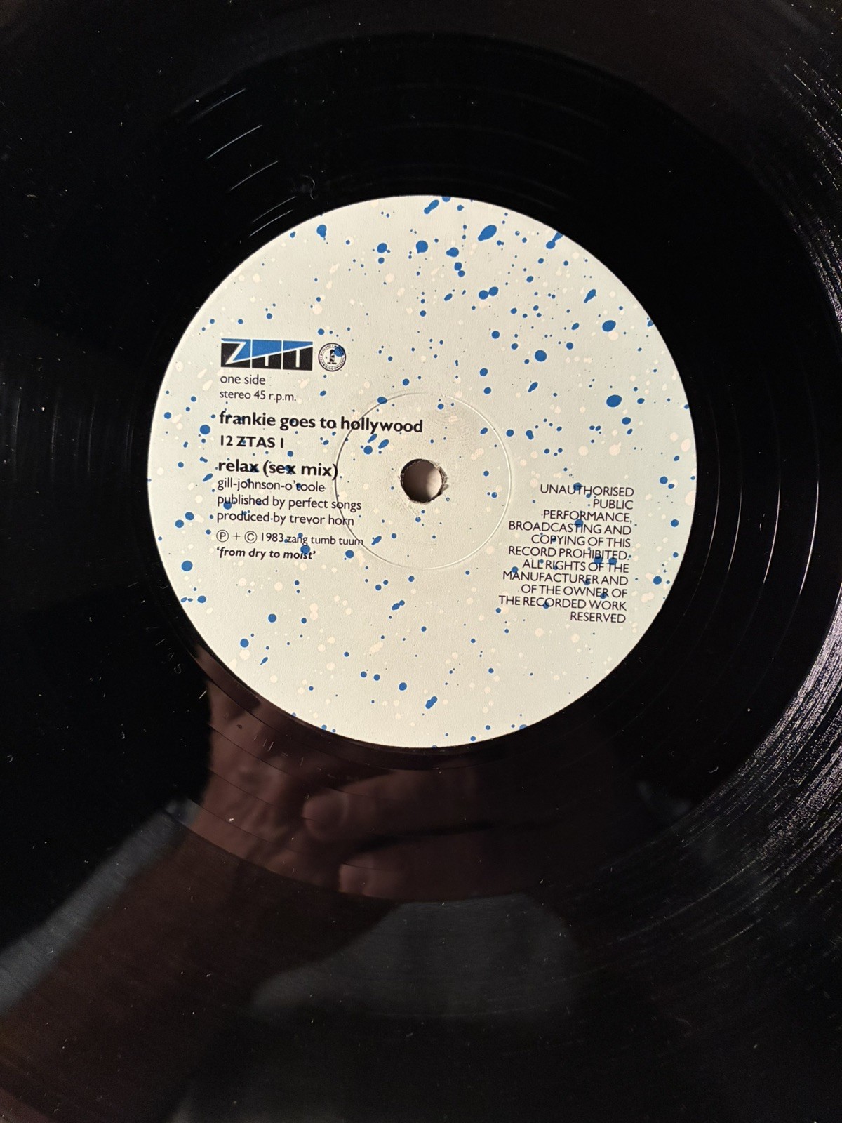 Frankie Goes to Hollywood Relax 12" 45RPM Single Black Vinyl ZTT 1983 12 ZTAS 1
