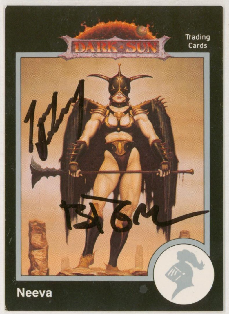 Troy Denning Brom FIRMATO 1991 TSR AD&D Fantasy Art Card #746 Dark Sun ~ Libertà