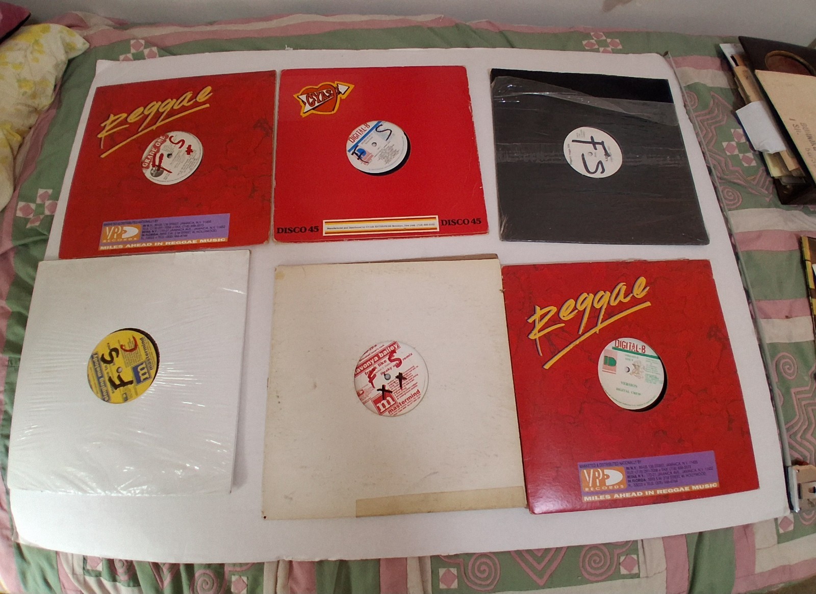 10 Dance Hall  Reggae  LP 45's  good for DJs.. VG to NM condition