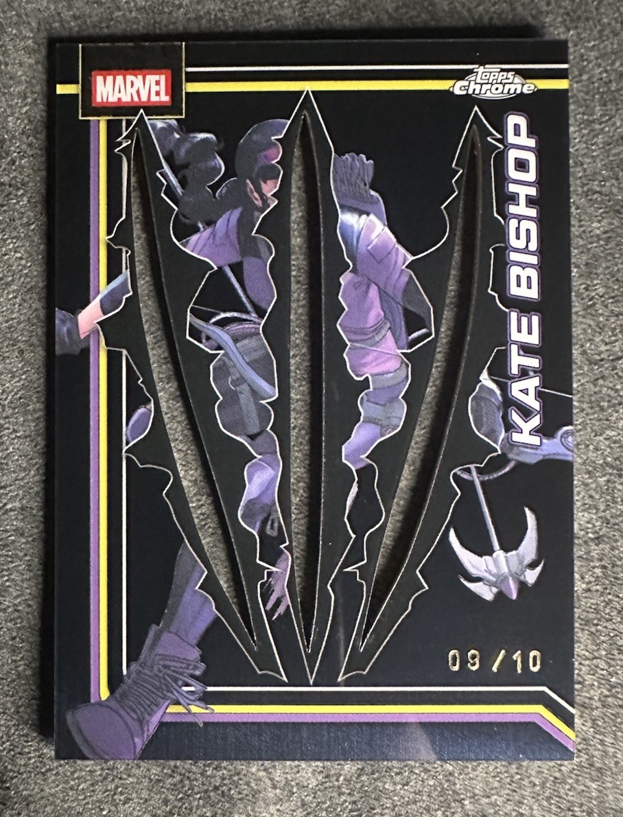 2026 Topps Chrome Marvel Kate Bishop #063 rifrattore artigliato nero /10 SSP